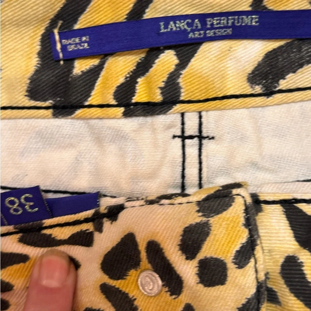 Lanca Perfume Leopard Print Mini Skirt with Yellow Accents - Picture 3 of 7
